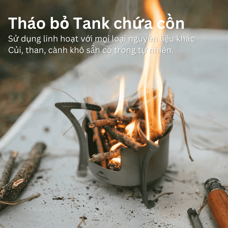 Bếp cồn Naturehike NH22RJ002 - Titanium - Cơ động, đa năng