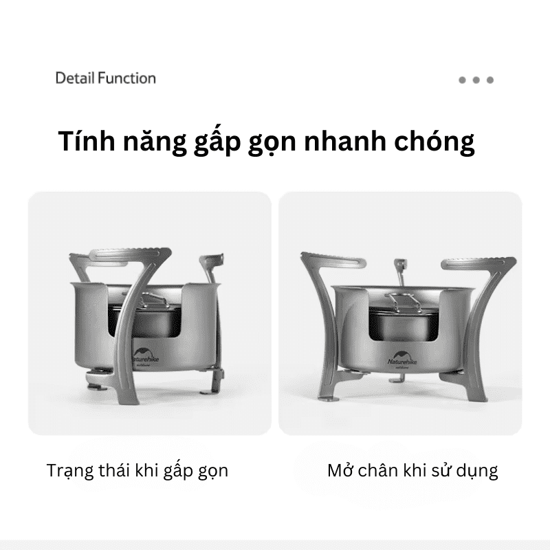 Bếp cồn Naturehike NH22RJ002 - Titanium - Cơ động, đa năng