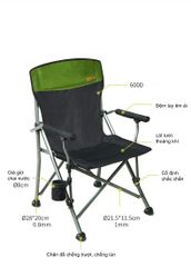 Ghế xếp inox câu cá, cắm trại NatureHike NH18E011-Z