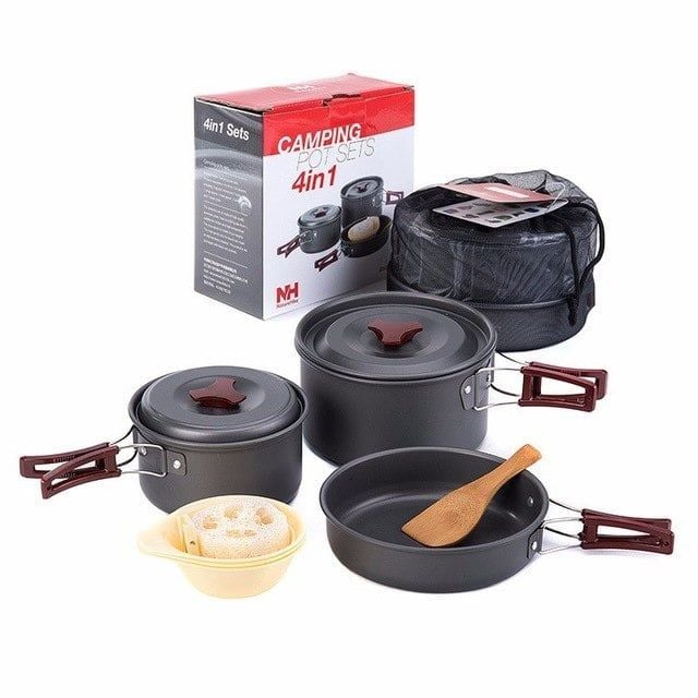 Bộ nồi đi phượt, nấu ăn gọn nhẹ 3 chiếc NatureHike NH15T203-G
