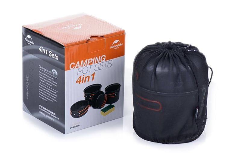 Bộ nồi du lịch Naturehike NH18T018-G 4 sản phẩm chất lượng, gọn nhẹ, dễ sử dụng