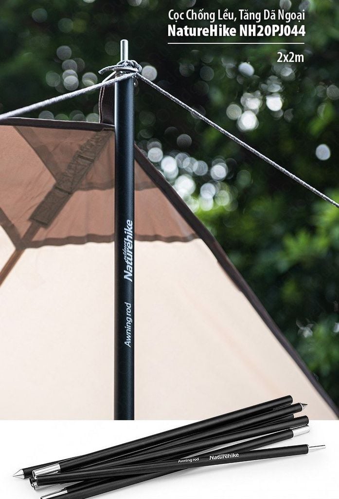 Cọc lều tăng Glamping Naturehike NH20PJ044 cao 2 mét