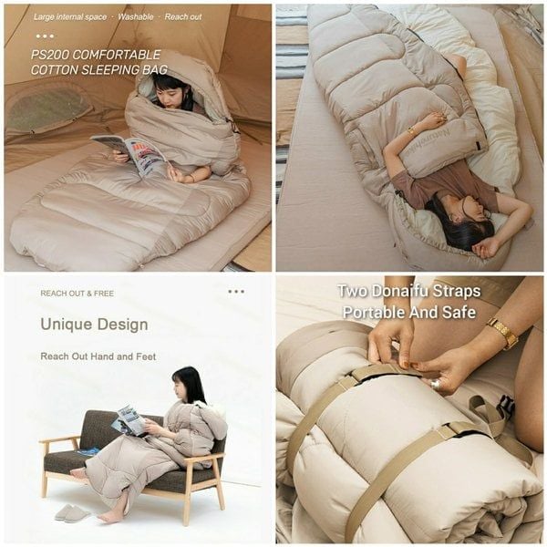 Túi ngủ Cotton Glamping Naturehike NH20MSD03/CNK2350WS026