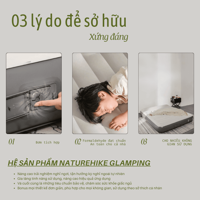 Đệm hơi du lịch cắm trại Naturehike CNK2450WS040