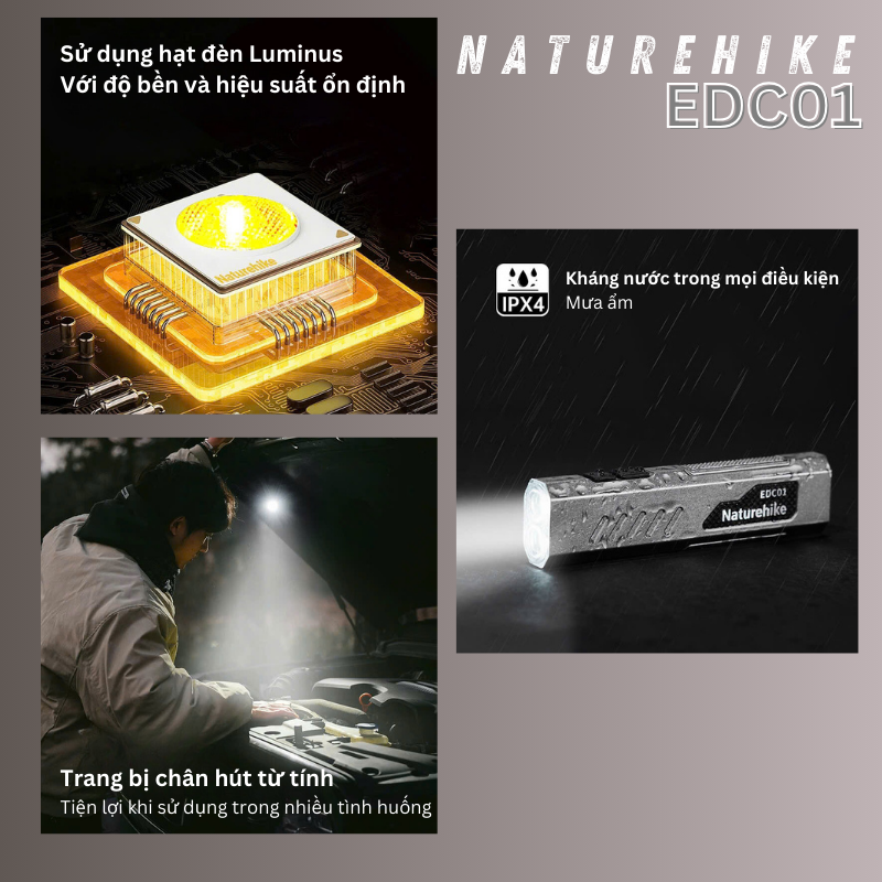 Đèn pin cầm tay mini Naturehike CNK2450ZM016 - EDC01