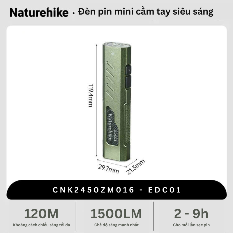 Đèn pin cầm tay mini Naturehike CNK2450ZM016 - EDC01