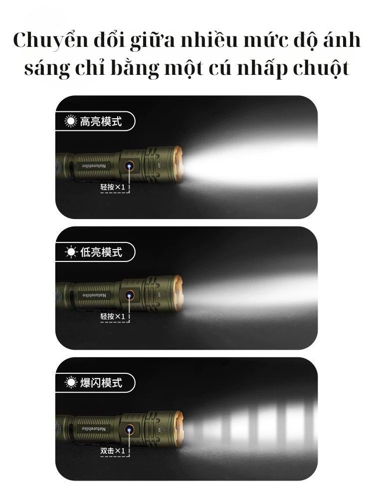 Đèn pin cầm tay siêu sáng Naturehike CNK2300011