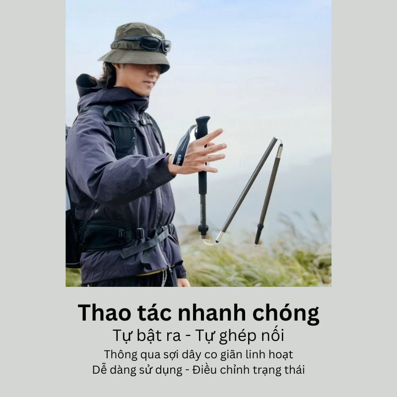 Gậy leo núi - chạy Trail Naturehike CNK2450DS017