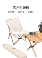 Ghế gấp cắm trại khung gỗ NH19JJ008 phong cách Vintage