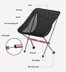 Ghế gấp du lịch, câu cá khung Nhôm siêu nhẹ NatureHike NH18Y050-Z