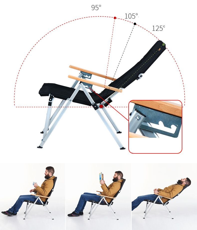 Ghế gấp dã ngoại, câu cá ngoài trời tùy chỉnh 3 góc nghiêng NatureHike NH17T003-Y