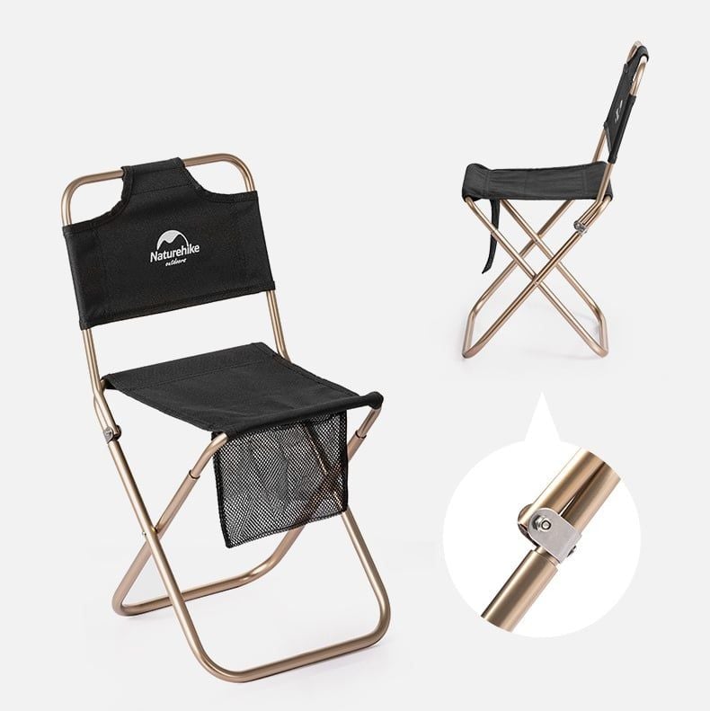 Ghế xếp inox có lưng tựa, gấp gọn siêu nhẹ NatureHike NH18M001-Z