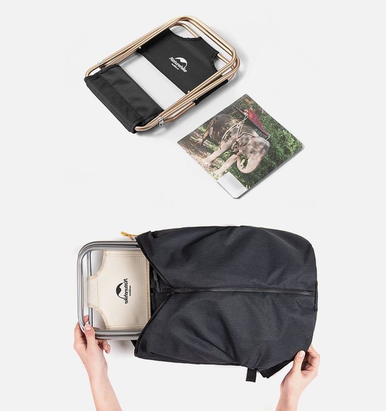 Ghế xếp inox có lưng tựa, gấp gọn siêu nhẹ NatureHike NH18M001-Z
