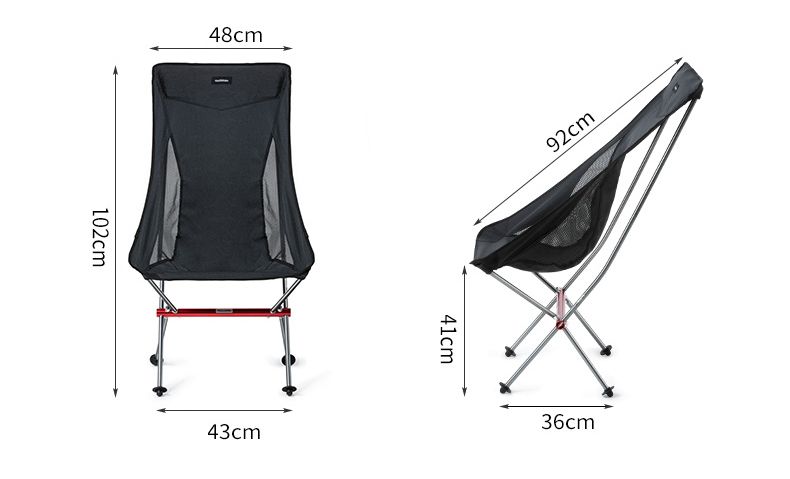 Ghế xếp inox vải bố có lưng tựa cao cấp NatureHike NH18Y060-Z