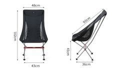 Ghế xếp inox vải bố có lưng tựa cao cấp NatureHike NH18Y060-Z