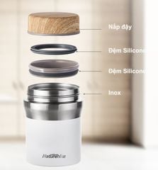 Hộp đựng thức ăn giữ nhiệt inox nhỏ gọn NatureHike NH18M010-G