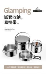 Bộ nồi Inox 3 trong 1 Naturehike NH22CJ005