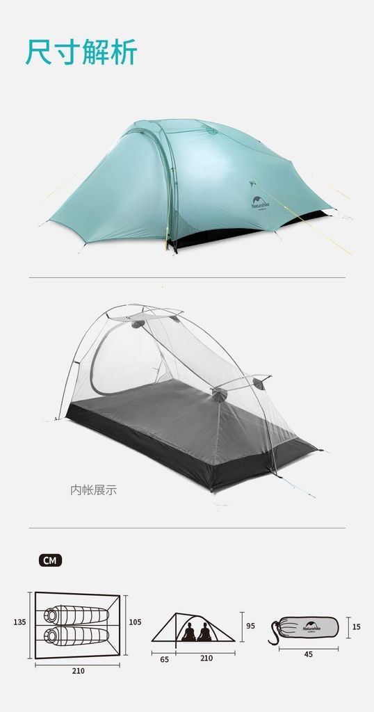 Lều đi phượt chống nước Naturehike NH20ZP091