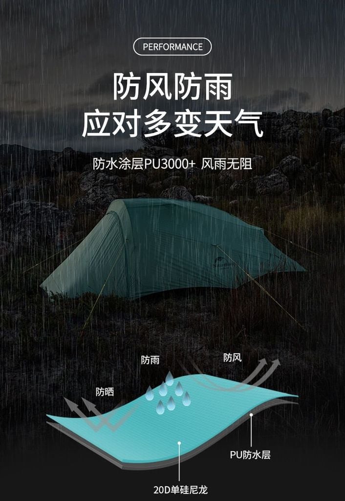 Lều đi phượt chống nước Naturehike NH20ZP091