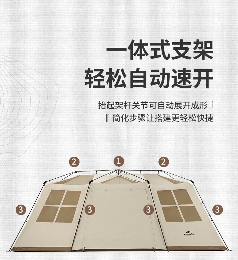 Mẫu lều 3 gian Naturehike Glamping CNH22ZP021 - Village 17