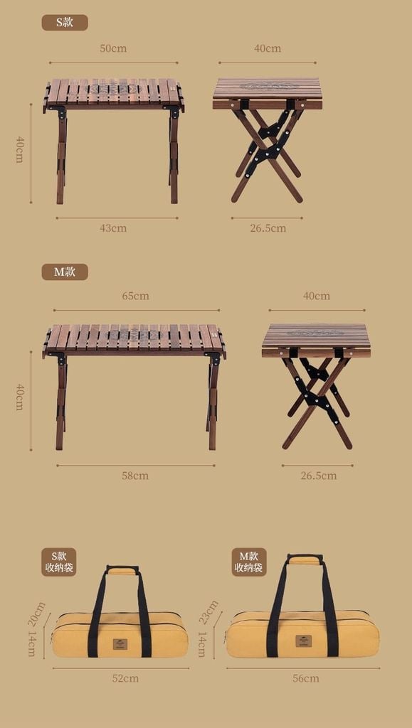Bàn Glamping Naturhike NH21JJ001-2 từ Gỗ óc chó (BST Đôn Hoàng)