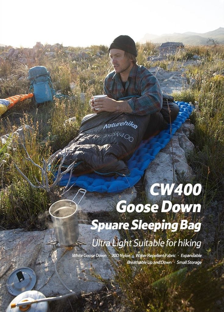 Túi ngủ lông vũ Naturehike NH19W400-Z giữ ấm từ 2 - 7 độ C