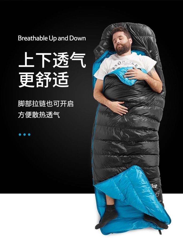 Túi ngủ lông vũ Naturehike NH19W400-Z giữ ấm từ 2 - 7 độ C