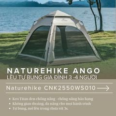 Lều tự bung keo Cao su Titan đen Naturehike Ango CNK2550WS010