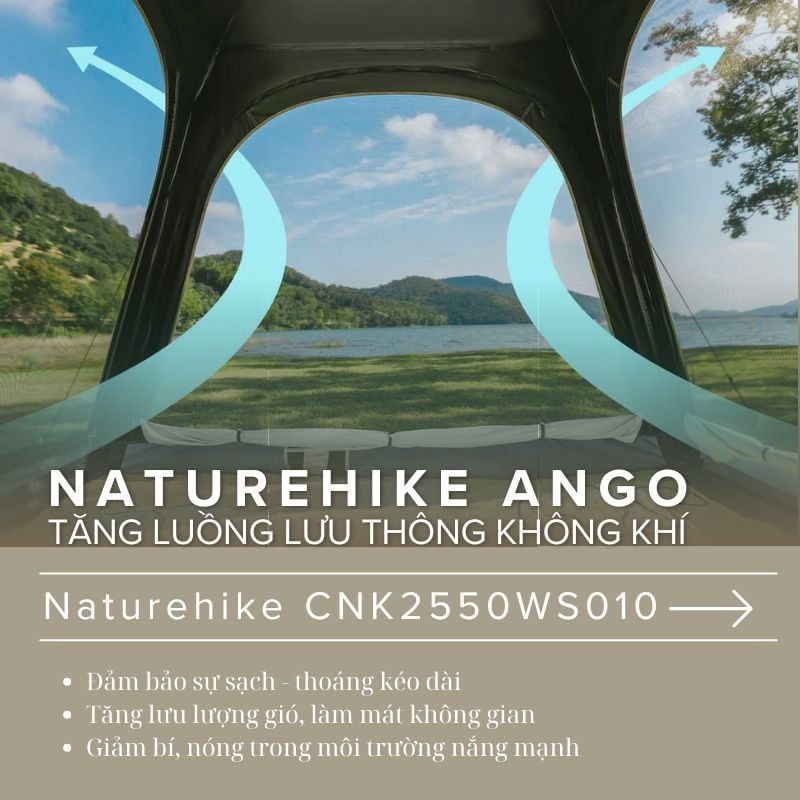 Lều tự bung keo Cao su Titan đen Naturehike Ango CNK2550WS010