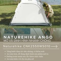 Lều tự bung keo Cao su Titan đen Naturehike Ango CNK2550WS010
