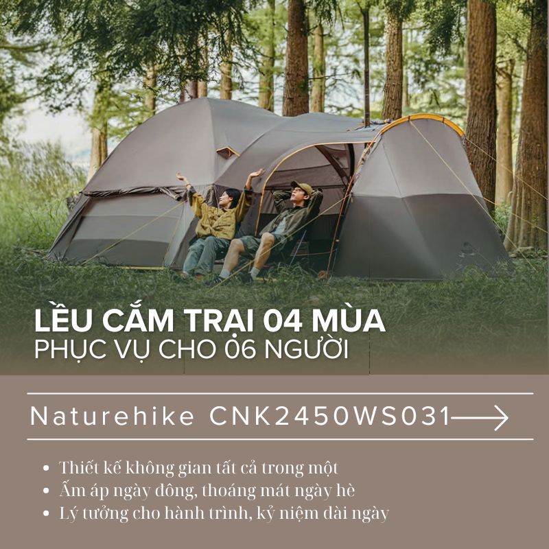Lều đường hầm du lịch dài ngày Naturehike CNK2450WS031