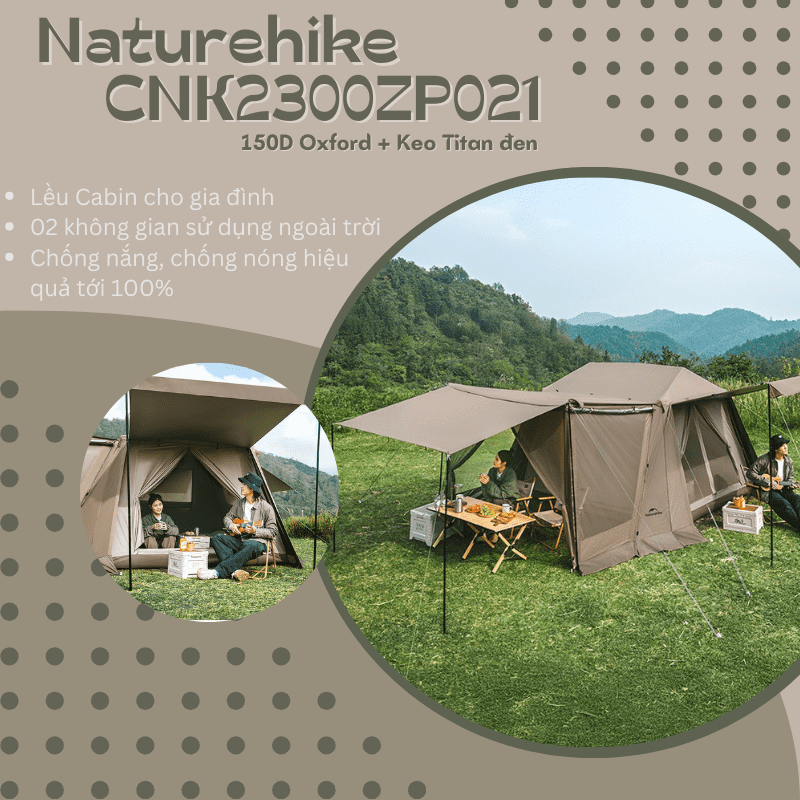 Lều Naturehike New CNK2300ZP021 - Keo cao su Titan đen