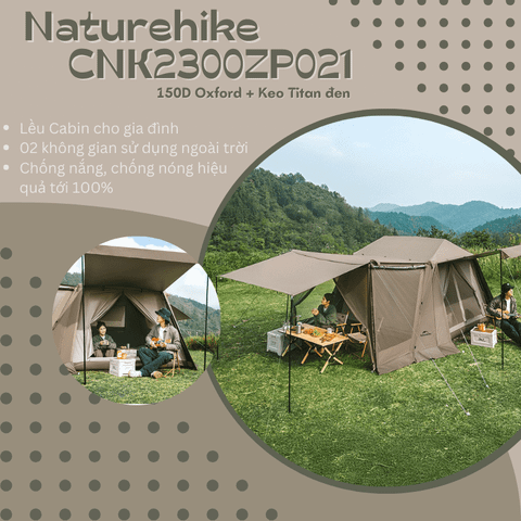 Lều Naturehike New CNK2300ZP021 - Keo cao su Titan đen