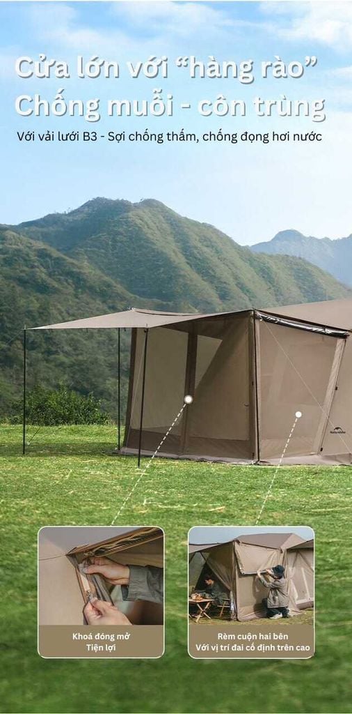 Lều Naturehike New CNK2300ZP021 - Keo cao su Titan đen