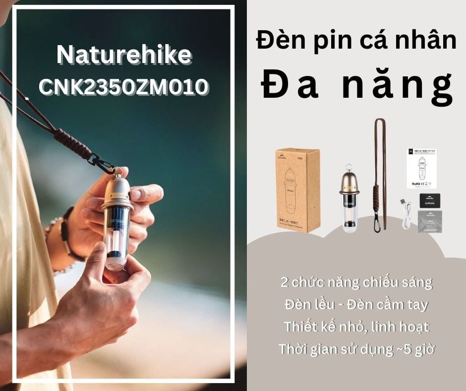 Đèn pin đeo cổ đa năng Naturehike CNK2350ZM010