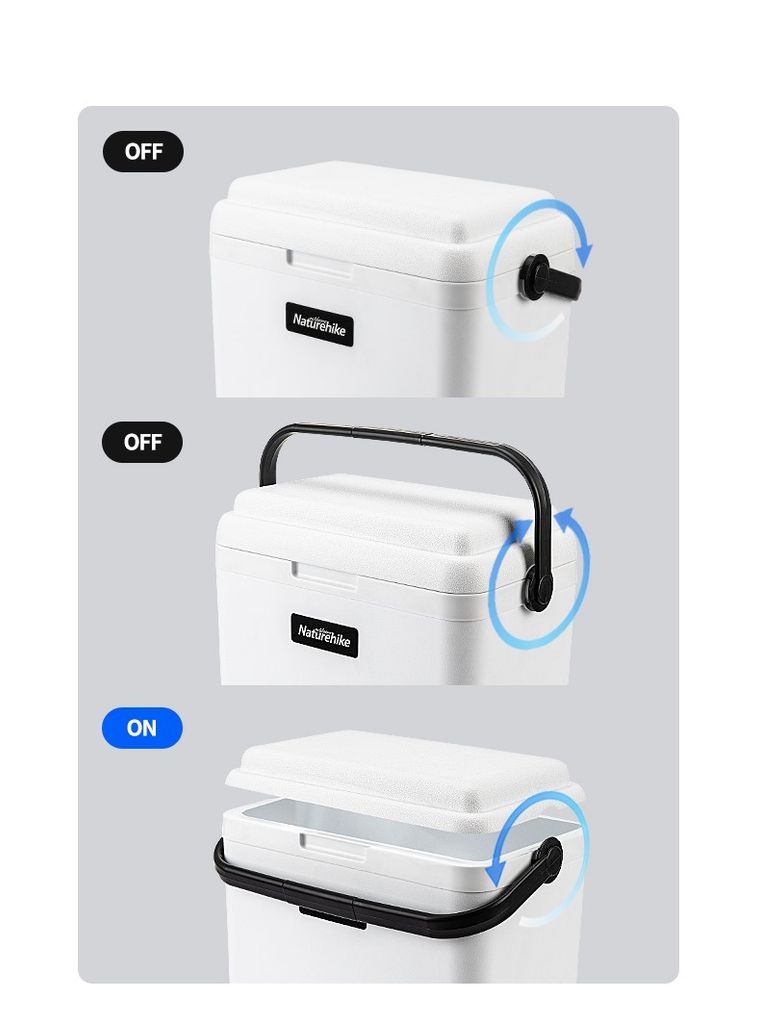 Thùng giữ nhiệt Naturehike NH20SJ021 loại 13l thiết kế quai cầm sử dụng linh hoạt