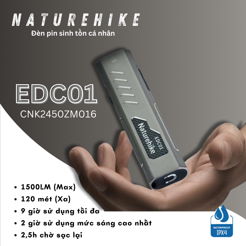 Đèn pin cầm tay mini Naturehike CNK2450ZM016 - EDC01