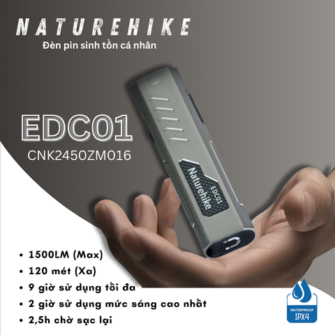 Đèn pin cầm tay mini Naturehike CNK2450ZM016 - EDC01