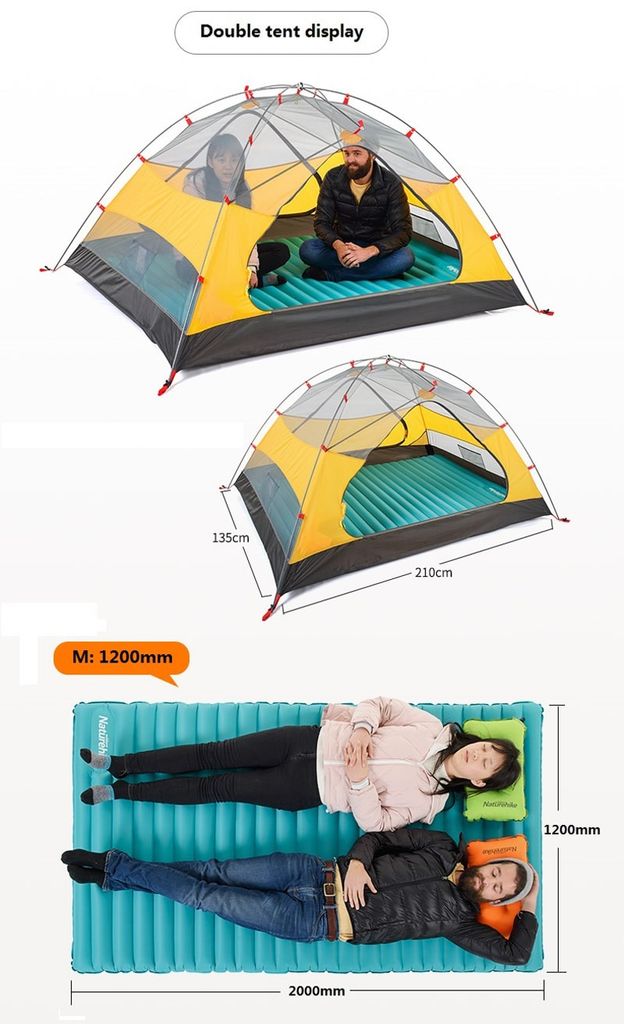 Đệm bơm hơi du lịch, cắm trại cho 2 - 3 người NatureHike NH17T120-U