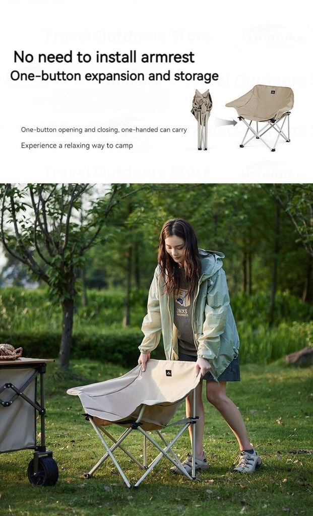 Naturehike Armrest Moon Chair CNH23JU13002 - Ghế xếp thư giãn