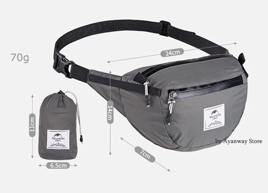 Túi đeo hông, đeo chéo gấp gọn chống nước NatureHike NH18B300-B