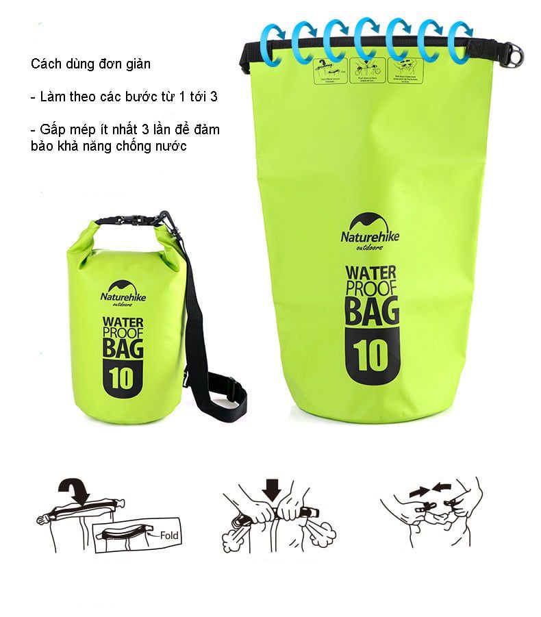 Túi khô chống nước xách tay, đeo balo đi biển NatureHike FS16M005-J