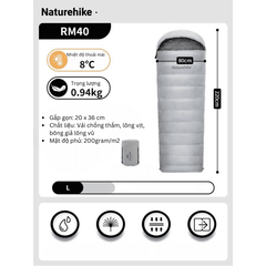 Túi ngủ phong bì có mũ Naturehike NH22YD003