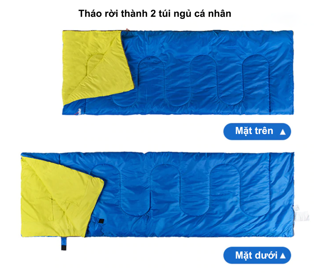 Túi ngủ đôi có gối cho gia đình, cặp đôi, người yêu NatureHike SD15M030-J