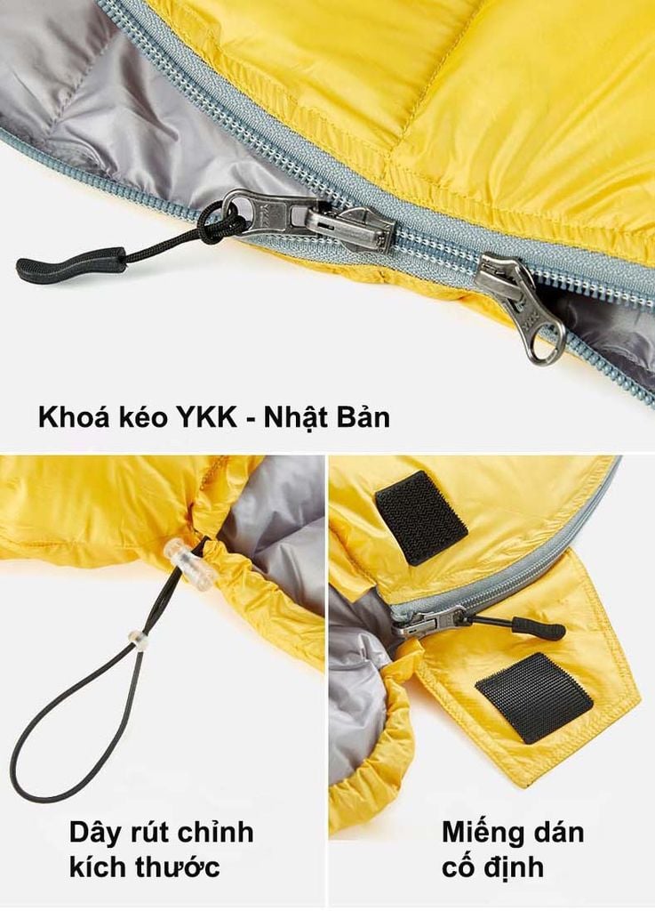 Túi ngủ Du lịch Lông Vũ siêu nhẹ, giữ ấm Mùa Đông NatureHike NH18S300-D