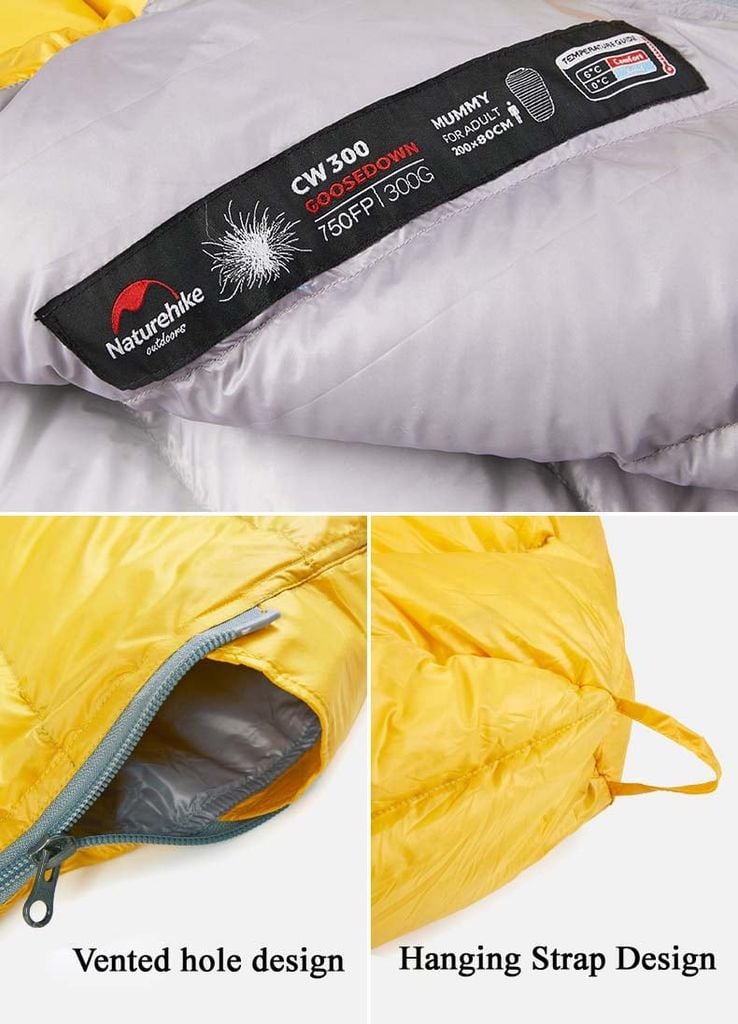 Túi ngủ Du lịch Lông Vũ siêu nhẹ, giữ ấm Mùa Đông NatureHike NH18S300-D