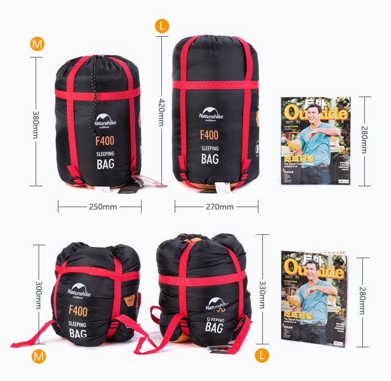 Túi ngủ du lịch, đi phượt chống nước NatureHike NH00F400-D F400 Size M