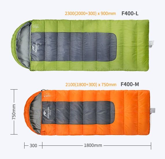 Túi ngủ du lịch, đi phượt chống nước NatureHike NH00F400-D F400 Size M