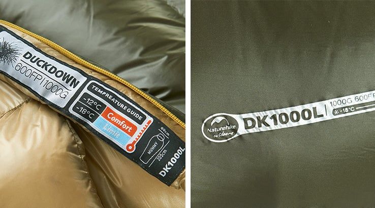 Túi ngủ NatureHike lông vũ, chống nước, chịu nhiệt độ âm NH15D800-K