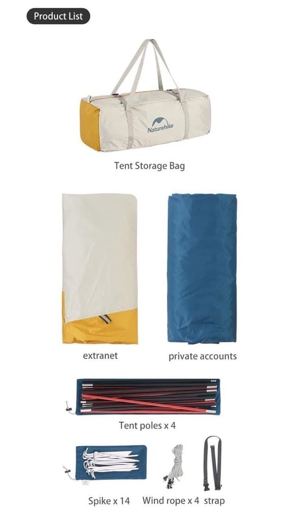 Lều cắm trại siêu nhẹ Naturehike CNK2300ZP024 - Chống gió, chống nước PU2000mm